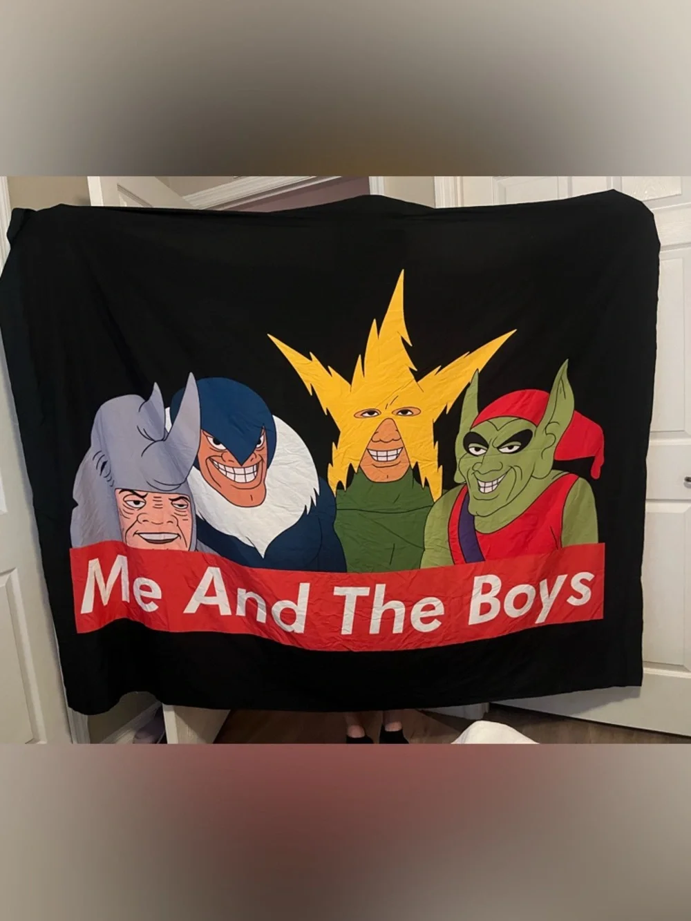 “Me and the Boys” meme tapestry featuring 1967 Spider-Man animated villains